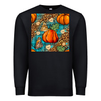 Black pumpkin and butterfly seamless pattern Premium Sweatshirt - BundleAndBundleShop
