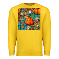 Lemon pumpkin and butterfly seamless pattern Premium Sweatshirt - BundleAndBundleShop