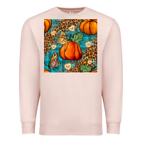 Pale Pink pumpkin and butterfly seamless pattern Premium Sweatshirt - BundleAndBundleShop