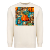 Sandshell pumpkin and butterfly seamless pattern Premium Sweatshirt - BundleAndBundleShop