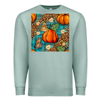 Seafoam pumpkin and butterfly seamless pattern Premium Sweatshirt - BundleAndBundleShop