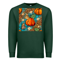 Sports Green pumpkin and butterfly seamless pattern Premium Sweatshirt - BundleAndBundleShop