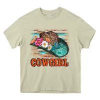 Mossy cowgirl hat flowers leopard and  leather Heavy Core Tee - AdoDesignShop