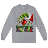 Heather Grey Christmas Character Long Sleeve Tee - NancyCooperArtShop