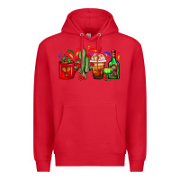 Red Mexico Coffee Cups With Cactus And Tequila Bottle Premium Hoodie - FaDigitalArtStudio