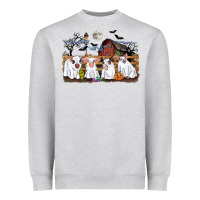 Heather Grey halloween pigs Heavyweight Sweatshirt - CowGirlArtShop