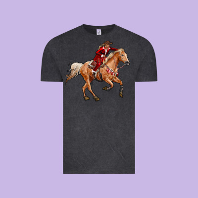 Western Christmas Cowgirl On The Horse Vintage Tee Designed By Ranaportraitstore