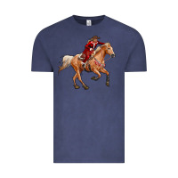 Vintage Denim Western Christmas Cowgirl On The Horse Vintage Tee - RanaPortraitStore