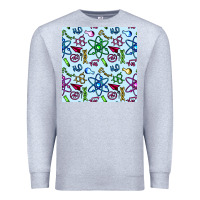 Heather Grey Science Teacher Seamless Pattern Premium Sweatshirt - BundleAndBundleShop