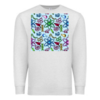Oatmeal Heather Science Teacher Seamless Pattern Premium Sweatshirt - BundleAndBundleShop