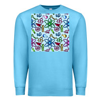 Ocean Blue Science Teacher Seamless Pattern Premium Sweatshirt - BundleAndBundleShop