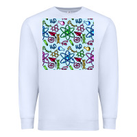 White Science Teacher Seamless Pattern Premium Sweatshirt - BundleAndBundleShop