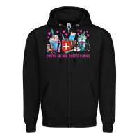 Black Coffee Nurse Repeat Nurse Coffee Cups Zipper Hoodie - FaDigitalArtStudio