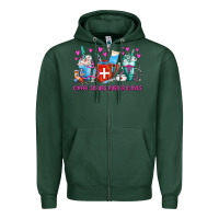 Sports Green Coffee Nurse Repeat Nurse Coffee Cups Zipper Hoodie - FaDigitalArtStudio