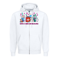 White Coffee Nurse Repeat Nurse Coffee Cups Zipper Hoodie - FaDigitalArtStudio