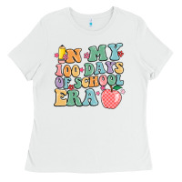 White in my 100 days of school era Ladies Tee - MaliasSmallBusiness