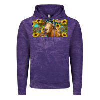 Cloud Purple Goat with sunflowers and leopard Vintage Hoodie - RanaPortraitStore