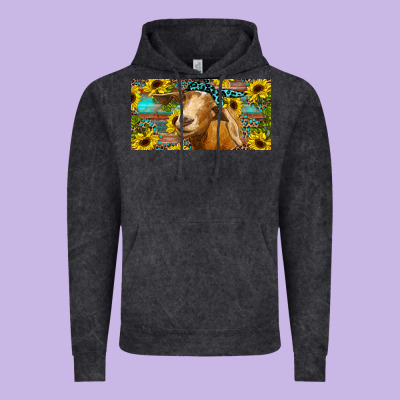 Goat With Sunflowers And Leopard Vintage Hoodie Designed By Ranaportraitstore