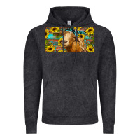 Vintage Black Goat with sunflowers and leopard Vintage Hoodie - RanaPortraitStore