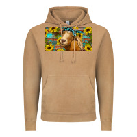 Vintage Camel Goat with sunflowers and leopard Vintage Hoodie - RanaPortraitStore