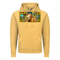 Vintage Mustard Goat with sunflowers and leopard Vintage Hoodie - RanaPortraitStore