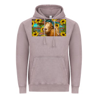 Vintage Zinc Goat with sunflowers and leopard Vintage Hoodie - RanaPortraitStore