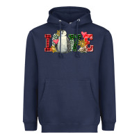 Navy christmas penguin love Heavyweight Hoodie - FaDigitalArtStudio