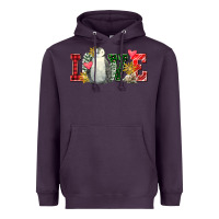 Plum christmas penguin love Heavyweight Hoodie - FaDigitalArtStudio