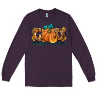 Plum With God All Things Are Possible Long Sleeve Tee - texasbilliewilder