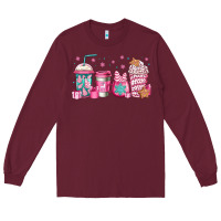 Burgundy pink Christmas coffee Long Sleeve Tee - Jasminsmagicworld