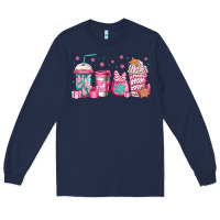 Navy pink Christmas coffee Long Sleeve Tee - Jasminsmagicworld