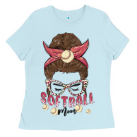 Baby Blue softball mom Ladies Tee - MaliasSmallBusiness