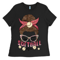 Black softball mom Ladies Tee - MaliasSmallBusiness