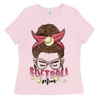 Bubblegum Pink softball mom Ladies Tee - MaliasSmallBusiness