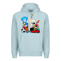 Blue Mist Soccer Frappe Coffee Premium Hoodie - FaDigitalArtStudio