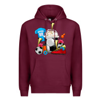 Burgundy Soccer Frappe Coffee Premium Hoodie - FaDigitalArtStudio