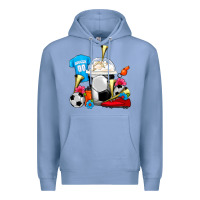 Colony Blue Soccer Frappe Coffee Premium Hoodie - FaDigitalArtStudio