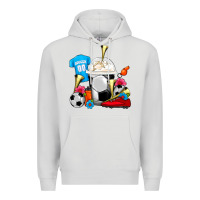 Dove Grey Soccer Frappe Coffee Premium Hoodie - FaDigitalArtStudio