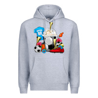 Heather Grey Soccer Frappe Coffee Premium Hoodie - FaDigitalArtStudio