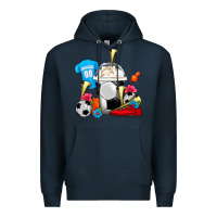 Navy Soccer Frappe Coffee Premium Hoodie - FaDigitalArtStudio