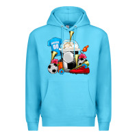 Ocean Blue Soccer Frappe Coffee Premium Hoodie - FaDigitalArtStudio