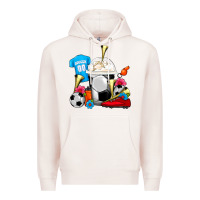 Pale Pink Soccer Frappe Coffee Premium Hoodie - FaDigitalArtStudio