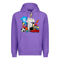 Purple Soccer Frappe Coffee Premium Hoodie - FaDigitalArtStudio