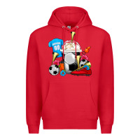 Red Soccer Frappe Coffee Premium Hoodie - FaDigitalArtStudio