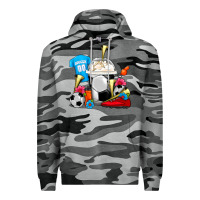 Slate Camo Soccer Frappe Coffee Premium Hoodie - FaDigitalArtStudio