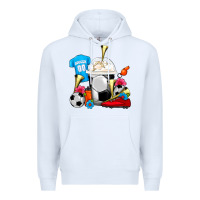 White Soccer Frappe Coffee Premium Hoodie - FaDigitalArtStudio