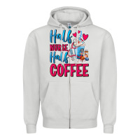 Dove Grey Half Nurse Half Coffee Zipper Hoodie - FaDigitalArtStudio