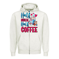 Oatmeal Heather Half Nurse Half Coffee Zipper Hoodie - FaDigitalArtStudio