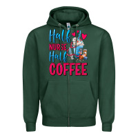 Sports Green Half Nurse Half Coffee Zipper Hoodie - FaDigitalArtStudio
