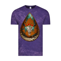 Cloud Purple leopard bullskull teardrop earrings Vintage Tee - Jasminsmagicworld
